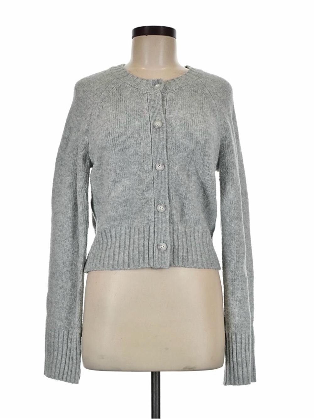 Abercrombie & Fitch Heather Gray Button-Front Women's Cardigan